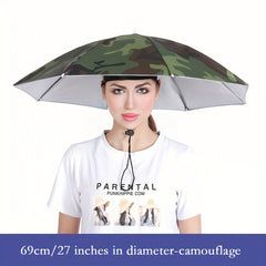 27in Hat Umbrella Rain or Shine Fishing Elastic Band Lightweight