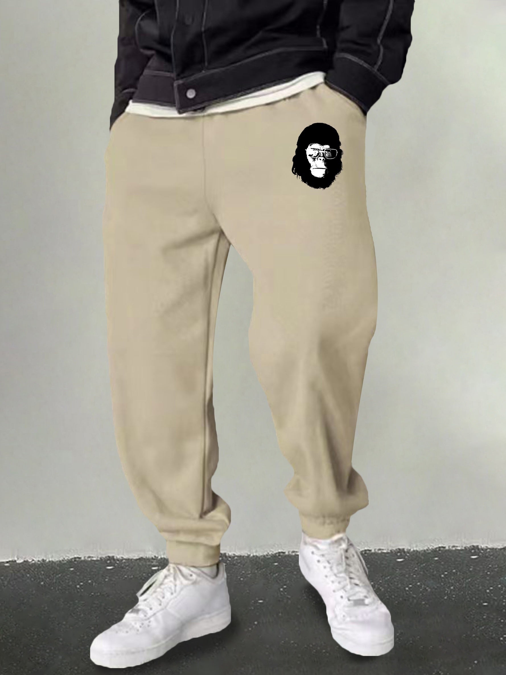 Vintage Monkey Graphic Sweatpants for Men - Casual Joggers