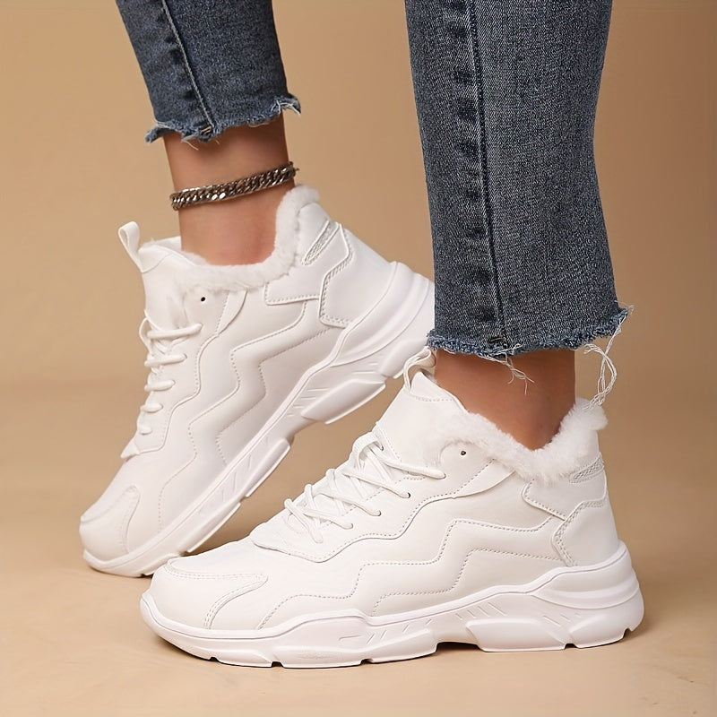 Women's Non-slip Medium Tube Snow Boots Thick Bottom Warm Sneakers