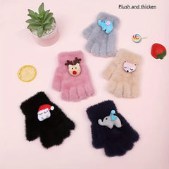 Winter Warm Cartoon Knitted Gloves