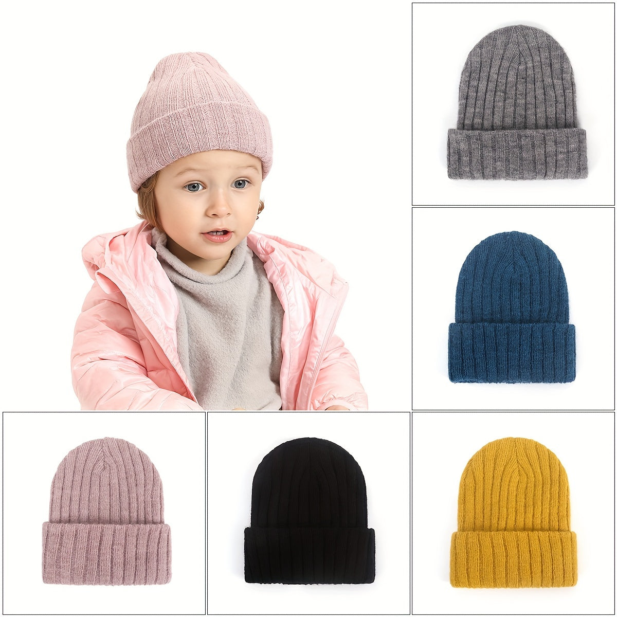 Winter Warm Keeping Beanie Knitted Skiing Hat For Babies