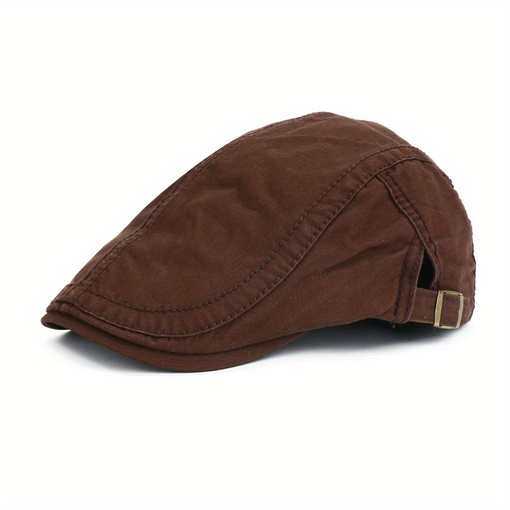Men's Newsboy Hat Retro Forward Hat Casual Beret Solid Big Brother Hat