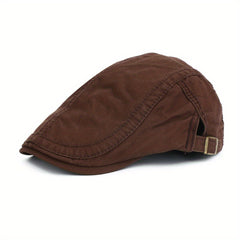 Men's Newsboy Hat Retro Forward Hat Casual Beret Solid Big Brother Hat
