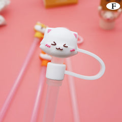 Cartoon Silicone Straw Plug Dustproof Reusable Straw Plug