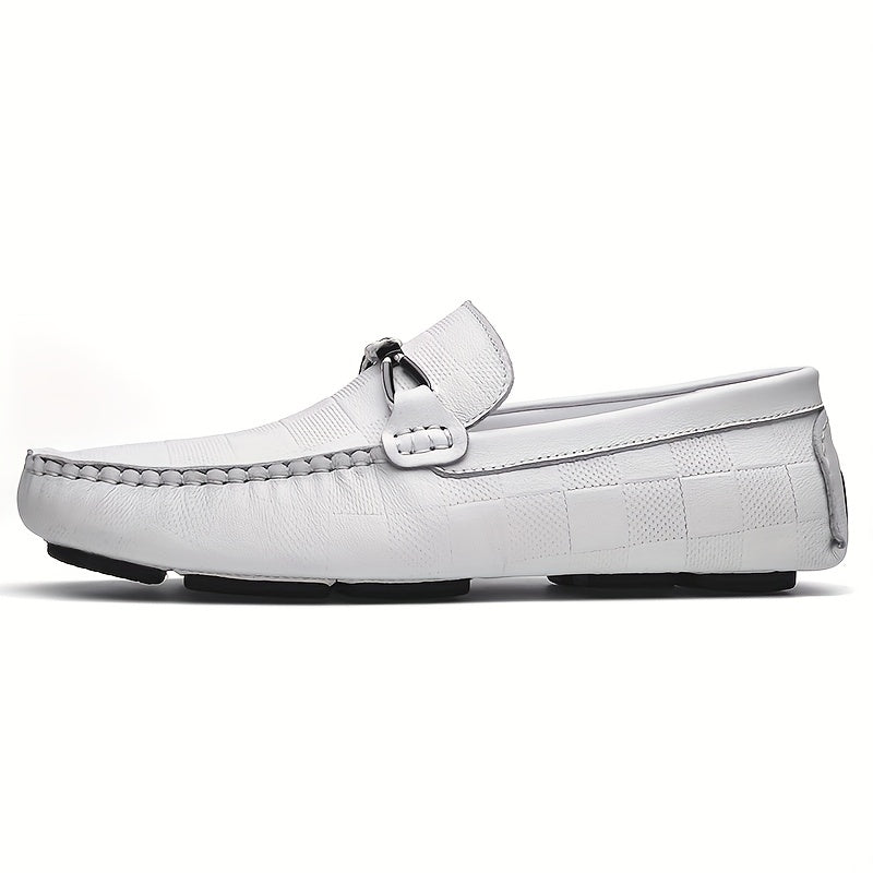 Men's Soft Sole Slip on Loafers with Metallic Decorations
