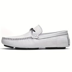 Men's Soft Sole Slip on Loafers with Metallic Decorations