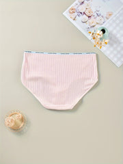 3 Pack Plus Size Panties Set Women's Plus Ribbed Knit High Waisted Briefs