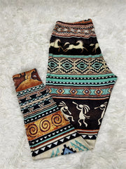 Boho Leggings Women's Plus Tribal Print High Rise