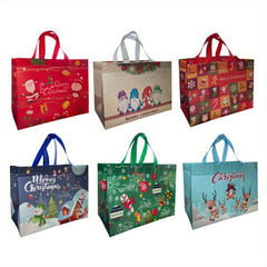 4 Pcs Christmas Tote Bags Reusable Xmas Gift Bags Treat Goodie Bag Waterproof