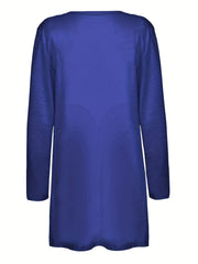 Solid Knit Outwear Open Front Long Sleeve Cardigan for Women
