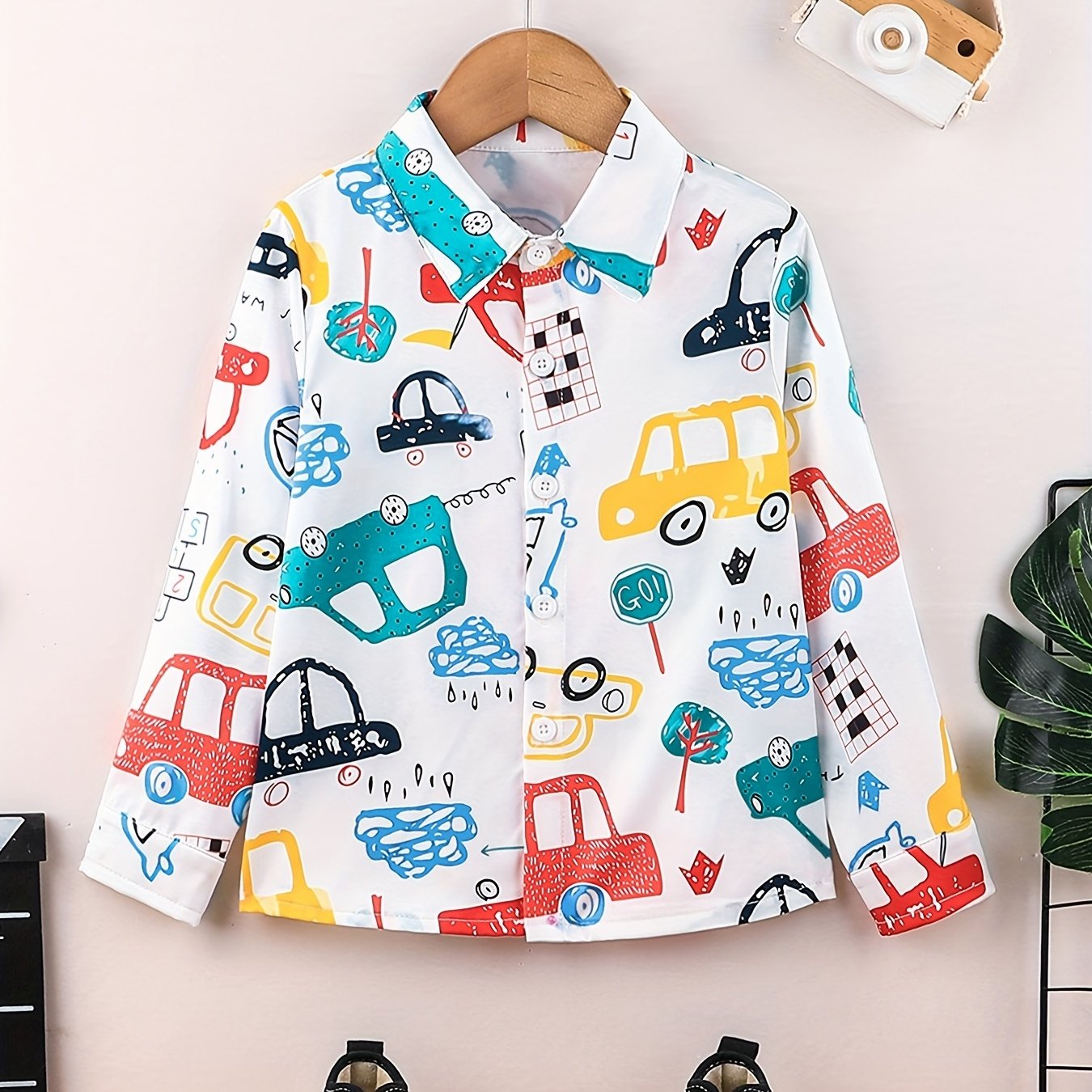Boys Cartoon Graphic Long Sleeve Shirt