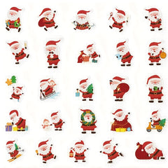 50pcs Santa Stickers Waterproof Christmas Gift for Laptop Journal Computer