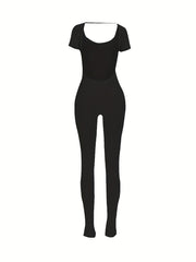 Sexy Backless Long Sleeve Bodycon Jumpsuit