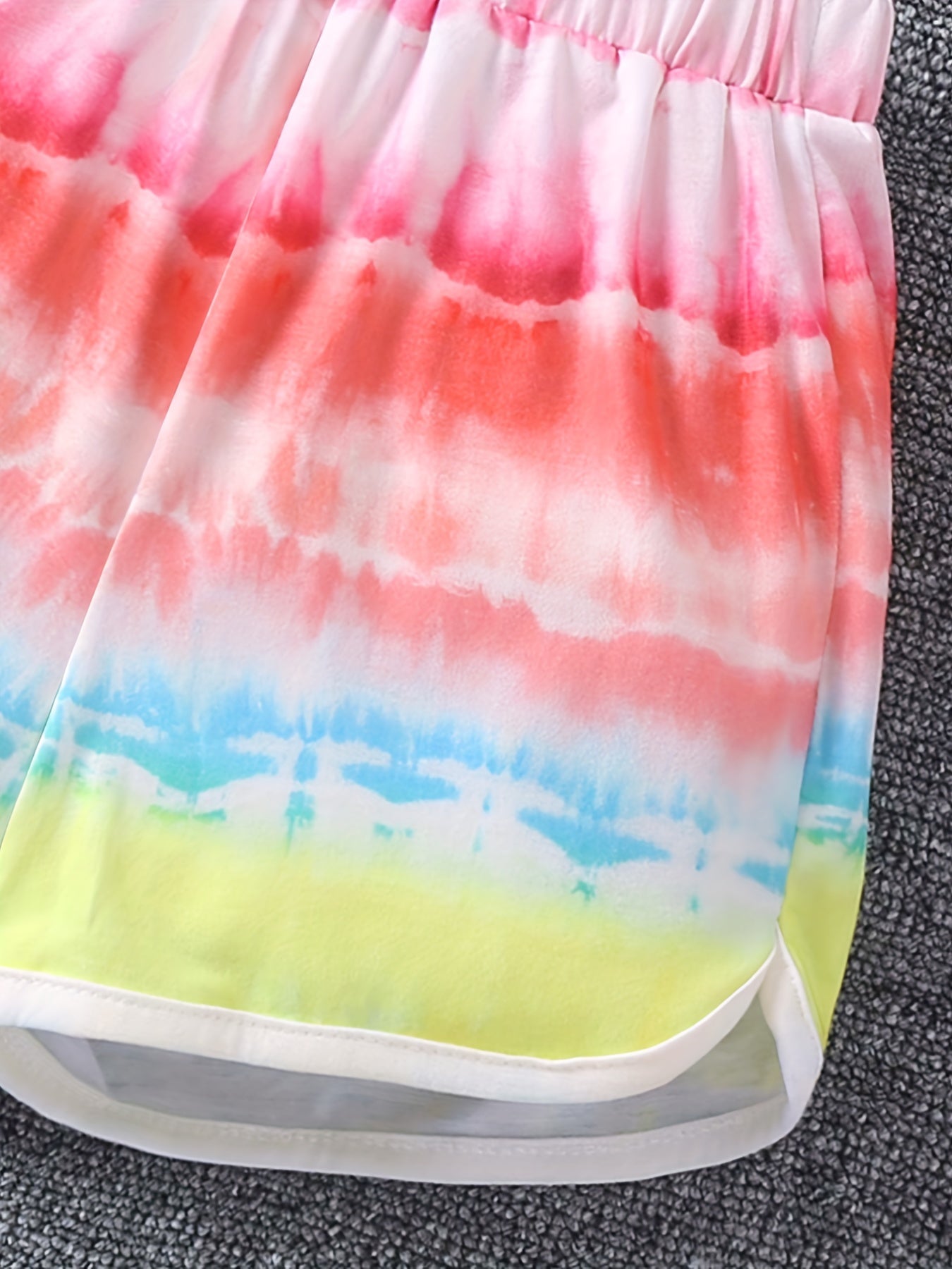 Toddler Girls Tie Dye Graphic Elastic Waist Track Shorts