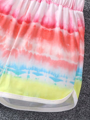 Toddler Girls Tie Dye Graphic Elastic Waist Track Shorts