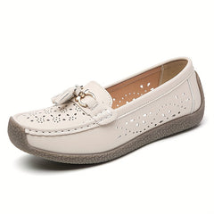 Women's Hollow & Mental Loafers Slip on Low Top Shoes