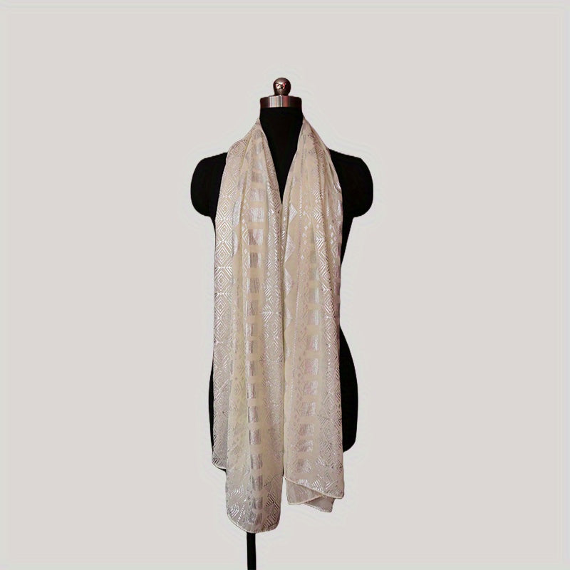 Oversized Chiffon Scarf Classic Hot Stamping Hijab Shawl Women Headscarf