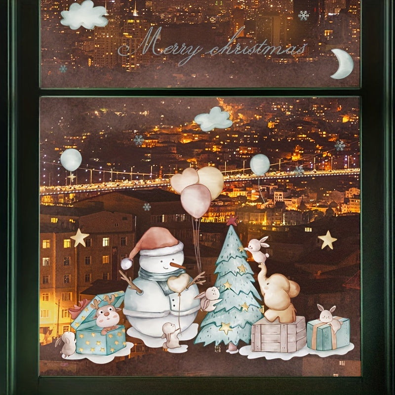Christmas Cartoon Party Decoration Wall Sticker