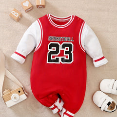 Basketball Style Infant Baby Romper Long Sleeve Cotton Newborn Bodysuit
