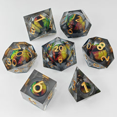 7pcs Dragon Eyes Resin Polyhedral Dice Set for RPG