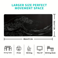 Japan Sea Wave Large Mouse Pad Extended