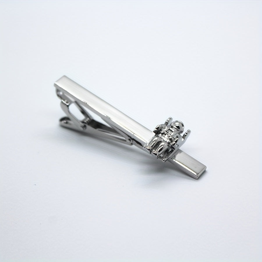 Copper Spaceman Tie Clip Silver Astronaut Tie Clip For Men