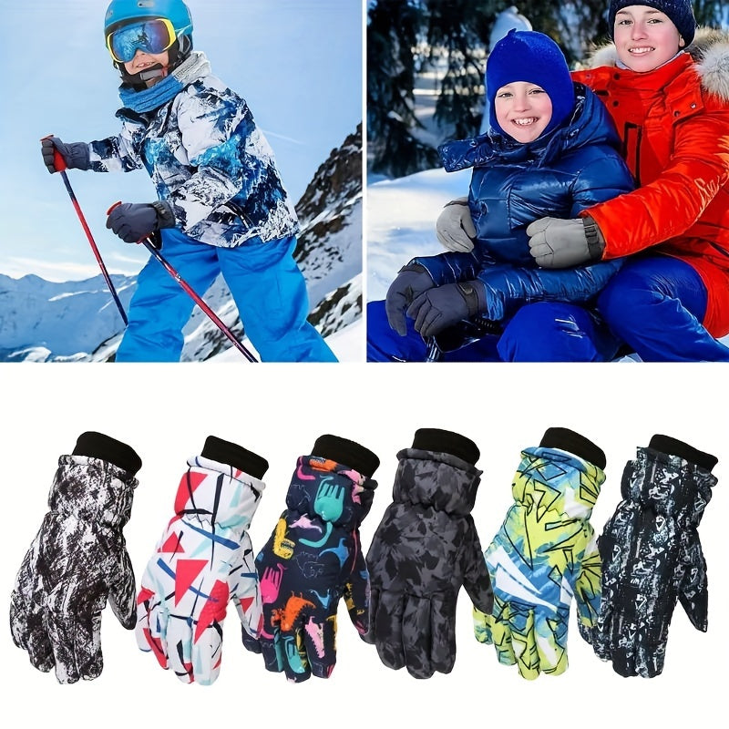 Kids Outdoor Skiing Gloves for Boys and Girls