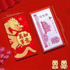6pc Traditional Dragon Red Envelopes, Creative 3D Lucky Money Envelope