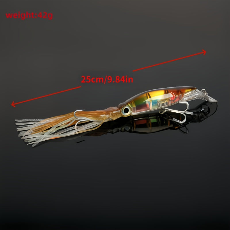 Bionic Squid Sea Fishing Lure Hard Bait w/ Skirt & Treble Hook Winter Tackle