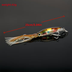 Bionic Squid Sea Fishing Lure Hard Bait w/ Skirt & Treble Hook Winter Tackle