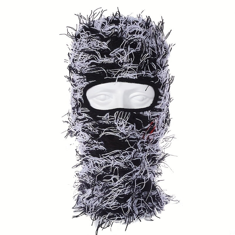 Unisex Thermal Knitted Hat with Full Face Covering for Outdoor Sports