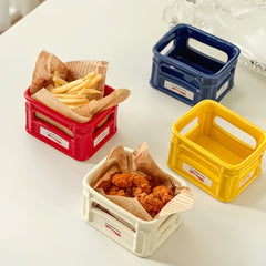 Ceramic Stationery Storage Box for Study Office Desk Dormitory Fruit Bowl