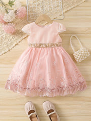 Baby Girls Flutter Sleeve Floral Princess Dress