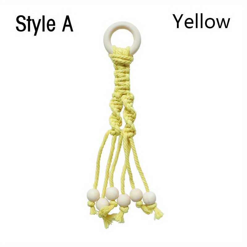 Boho Banana Hanger with Wooden Beads Fruit Vegetables Organizer