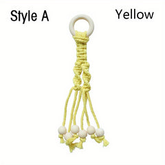 Boho Banana Hanger with Wooden Beads Fruit Vegetables Organizer