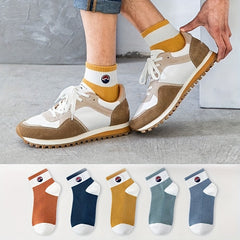5 Pairs Men's Crew Socks Breathable Comfy Casual Unisex Outdoor