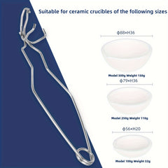 Ceramic Crucible Pliers for Melting Silver Copper Handle Jewelry
