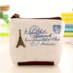 Women's Canvas Coin Purse Retro Style Wallet Shell Shape