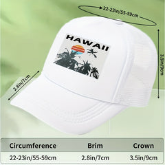 Hawaii Print Colorblock Baseball Cap