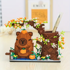 1800pcs Kapibara Pen Holder Building Blocks Set DIY Assembly Toy