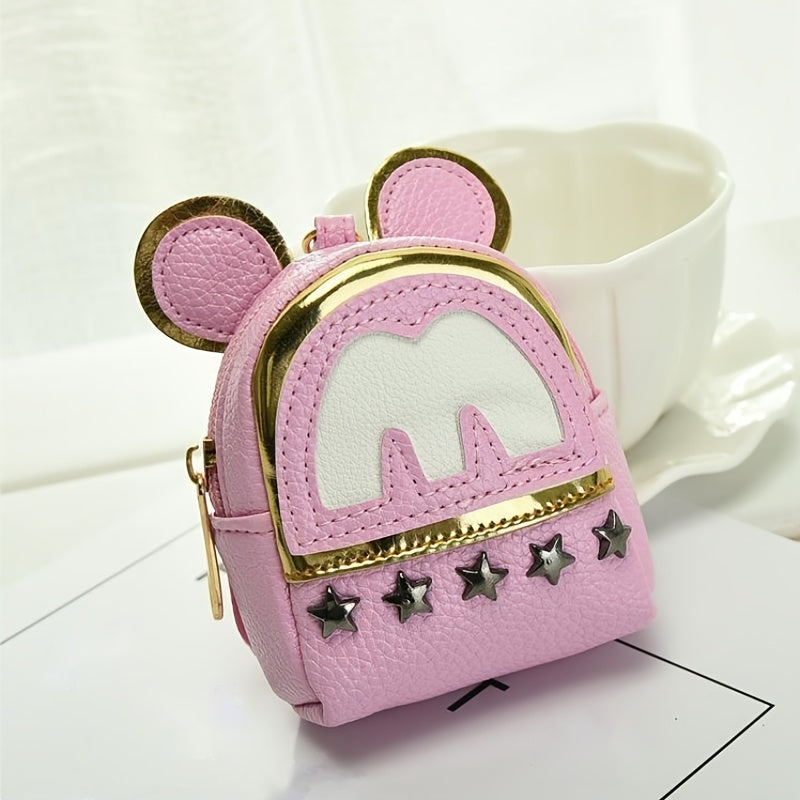 Girls Cartoon Mouse Mini Coin Purse Zipper Wallet Holiday Gift