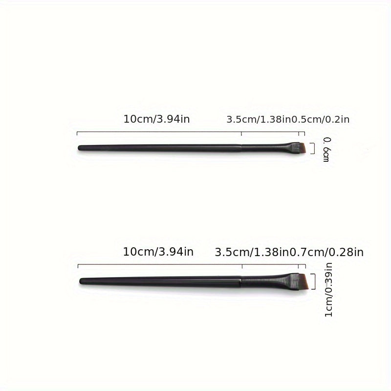 2pcs Angled Eyebrow & Eyeliner Brushes Set Slanted Eye Brow Tinting