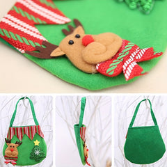 Christmas Elk Snowman Tote Bag Candy Bag Holiday Gift Bag