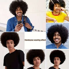 Men's Curly Short Wig Breathable Comfortable Wigs for Daily Use