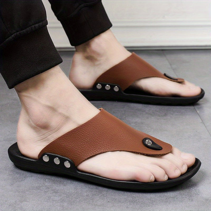 Men's Summer Beach Sandals Arch Support Non Slip Slide On Slipper