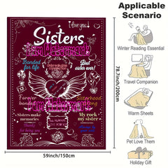 Soft Purple Linen Blanket Gift for Sister Women Birthday Year