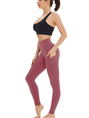 High Waisted Yoga Pants With Pockets Wide Waistband Leggings