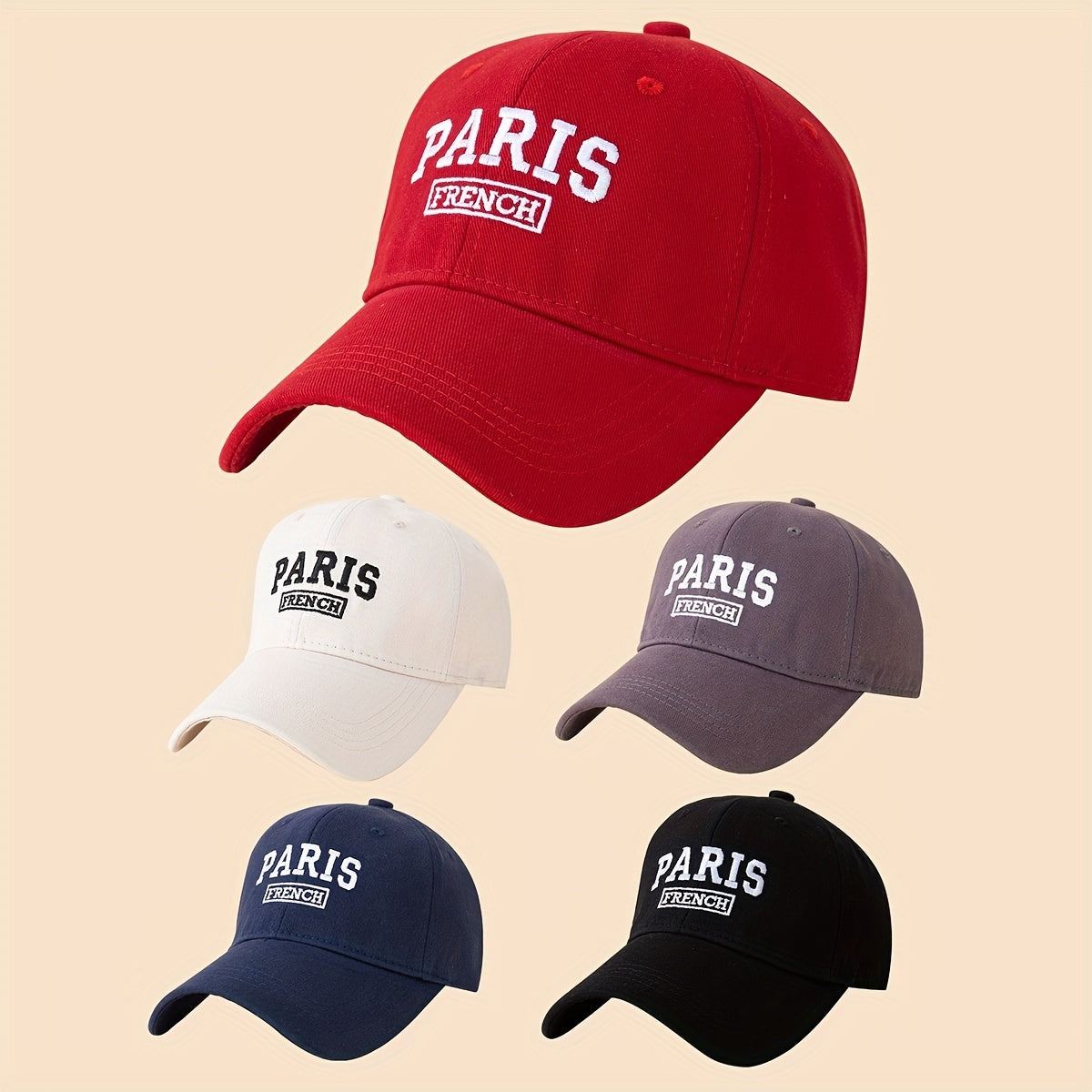 French Paris Embroidery Baseball Cap Lightweight Unisex Sun Hat