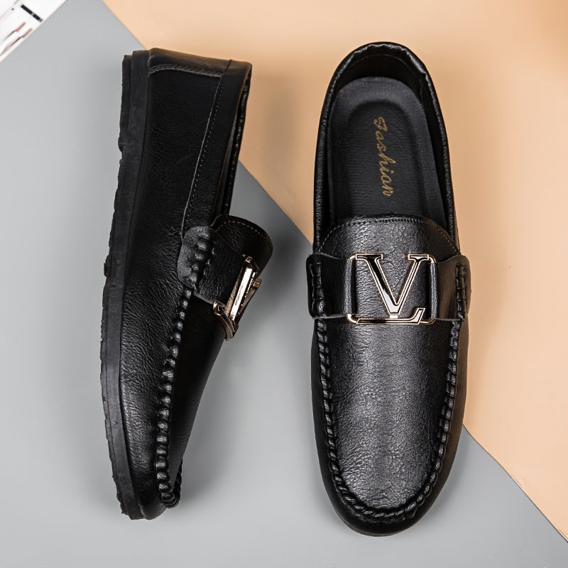 Men's Comfy Moc Toe Loafer Shoes Slip On Non-slip