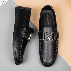 Men's Comfy Moc Toe Loafer Shoes Slip On Non-slip